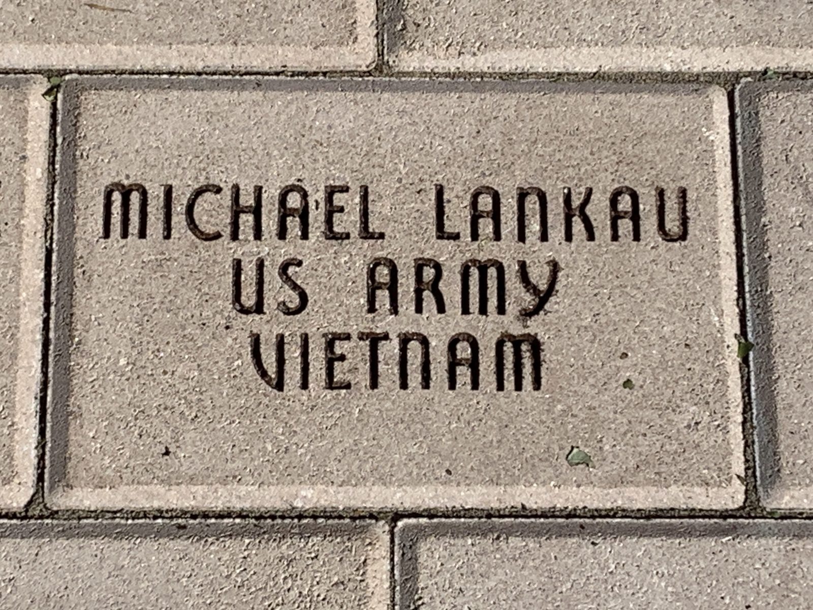 Memorial brick: Michael Lankau, US Army, Vietnam