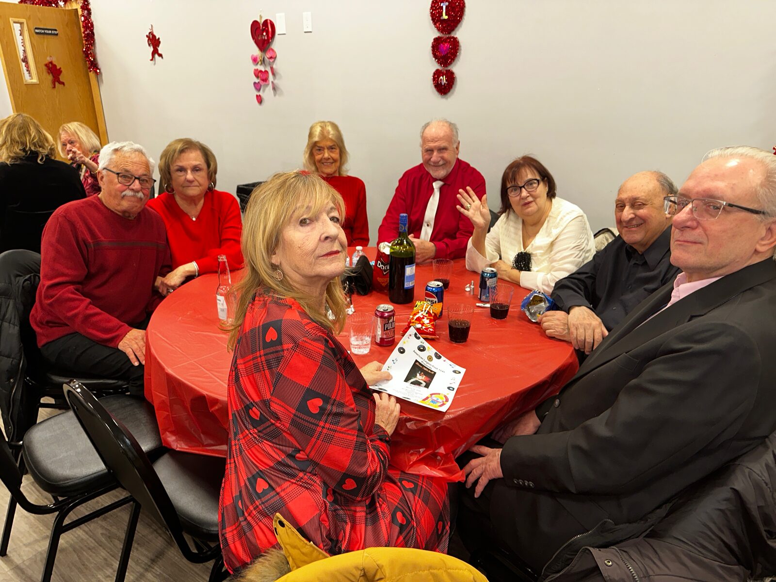 Guests socializing at the Valentine’s Day dinner and dance