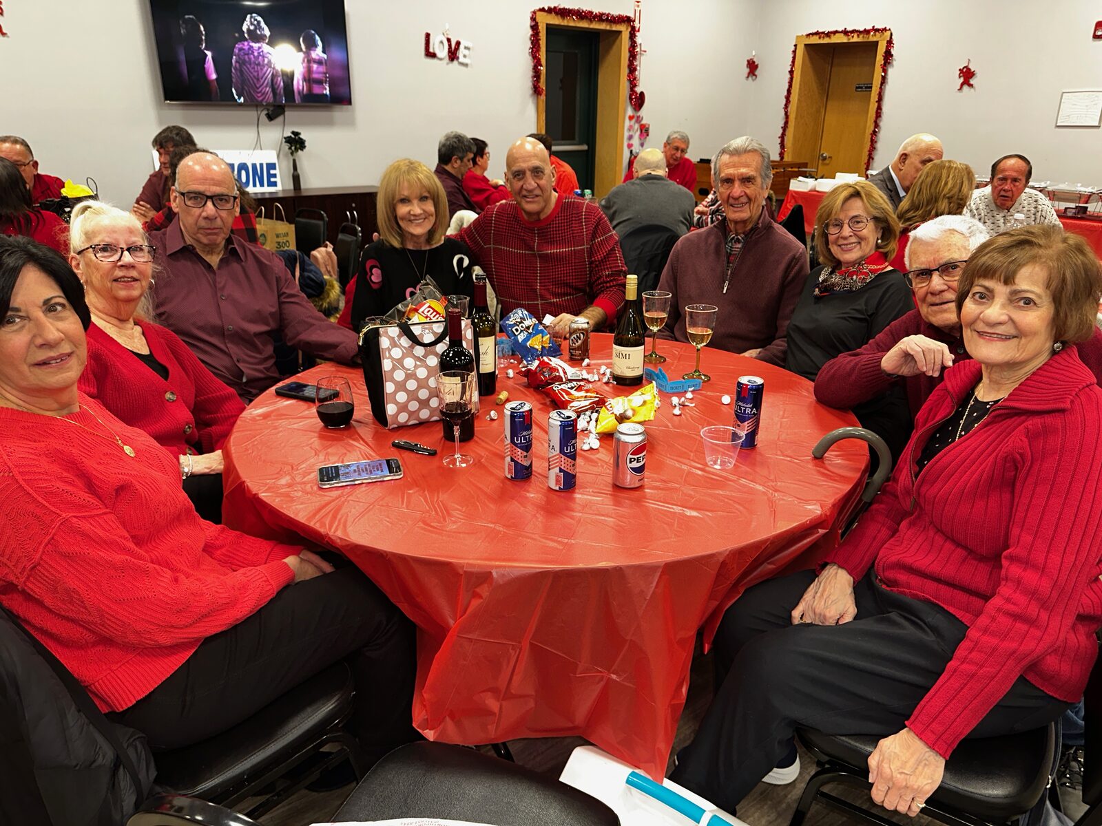 Table fellowship during the Valentine’s Day Dinner/Dance